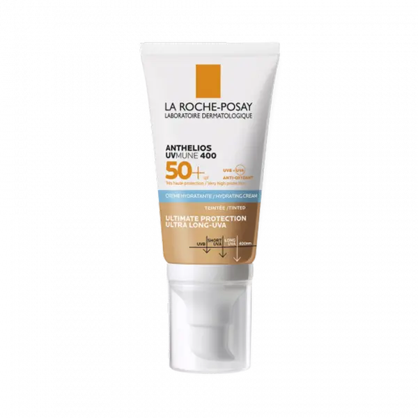 Crema hidratanta cu pigment de culoare pentru protectie solara SPF 50+ Anthelios UVmune, La Roche-Posay | 50 ml