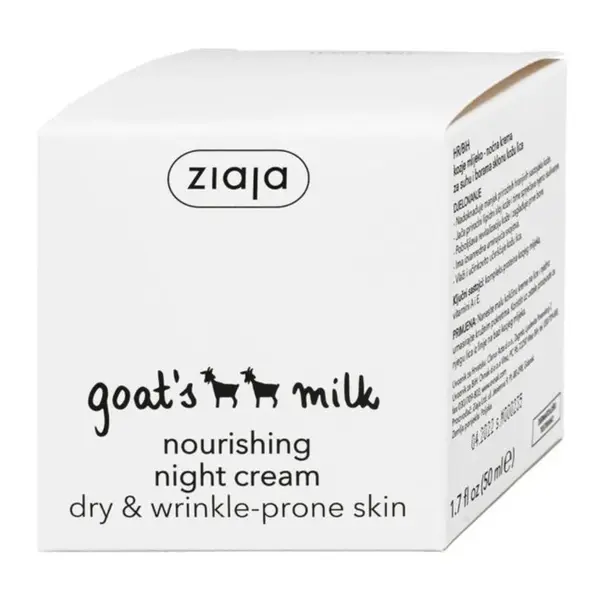 Crema hidratanta de noapte cu lapte de capra, 50 ml, Ziaja