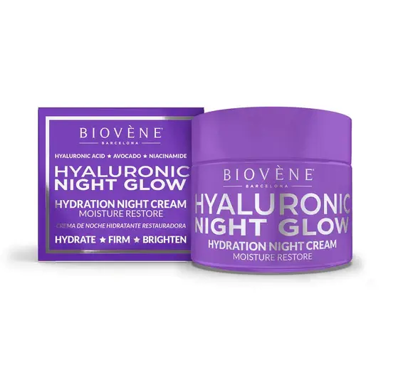 Crema hidratanta de noapte Hyaluronic Night Glow, 50ml, Biovene