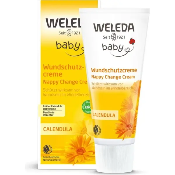 Crema Ingrijire, Weleda, Calendula, cu Galbenele, Protejeaza si Ingrijeste Impotriva Iritatiei Scutecelor, 75ml