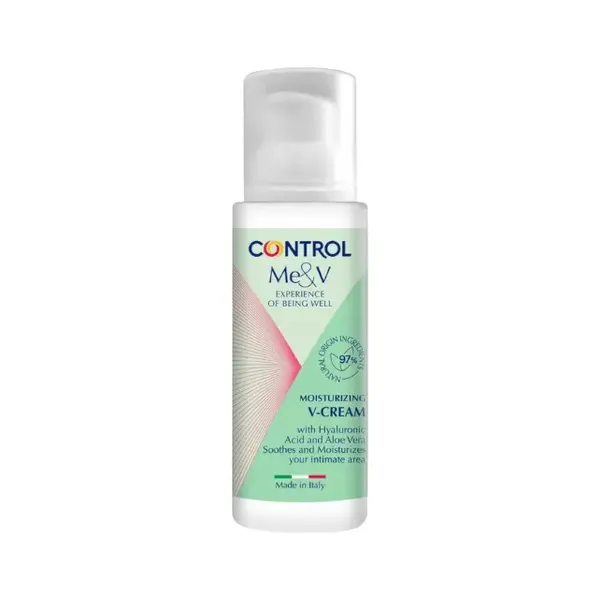 Cremă intimă CONTROL V-cream, hidratantă, fără parfum, cu aloe vera și acid hialuronic, pentru femei, 50 ml