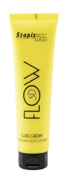 Crema pentru bucle cu ulei de avocado colagen si aloe Flow 3D, 150ml, Stapiz