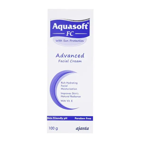 Crema pentru Fata, Ajanta, Aquasoft FC, cu Filtre UVA si UVB, Efect Hidratant Intensiv, 100gr