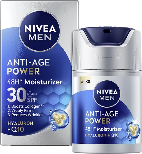 Cremă pentru față Nivea Men Anti-age Hyaluron + Q10, SPF30, 50 ml