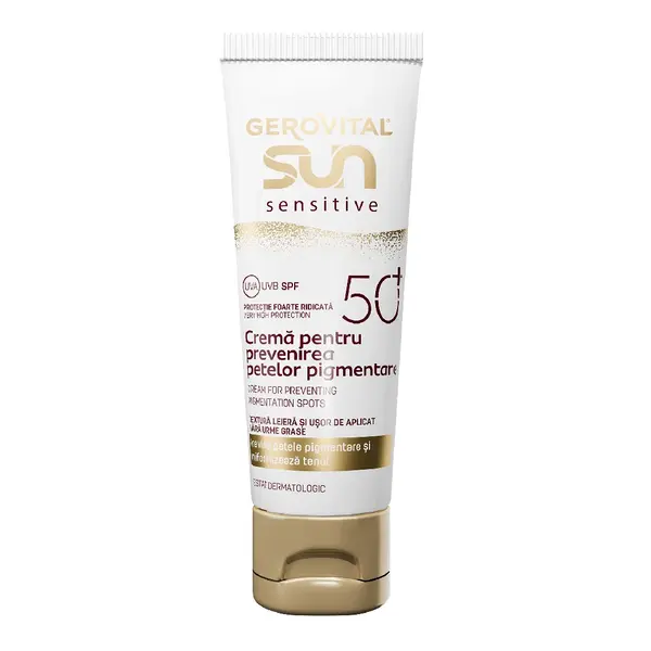 Crema prevenire pete pigmentare SPF50+ Sun Sensitive, 50 ml, Gerovital