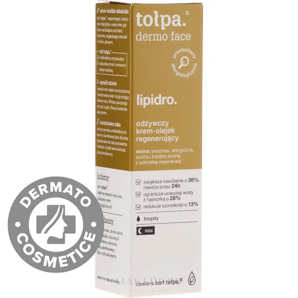Crema regeneranta pentru piele uscata si sensibila Dermo Face Lipidro, 40ml, Tolpa