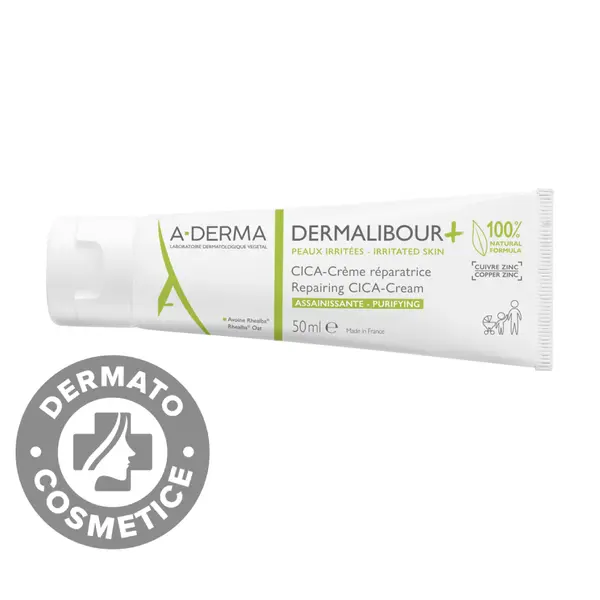 Crema reparatoare pentru piele iritata Dermalibour + Cica, 50ml, A-Derma