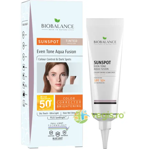 Crema Solara SPF 50+ Medium Uniformizanta Impotriva Petelor Pigmentare Aqua Fusion 40ml