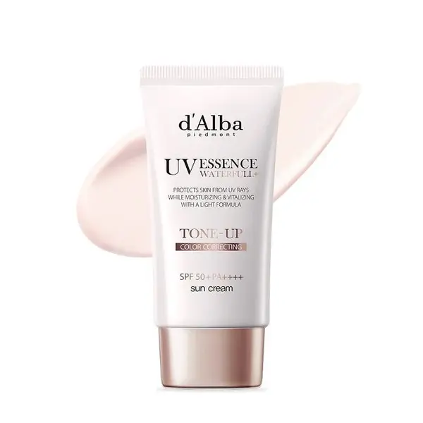 Crema solară Waterfull Tone-Up cu efect de iluminare (roz), d'Alba, 50ml