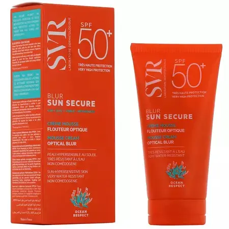 Crema spuma protectie solara fara parfum Sun Secure Blur, SPF 50+, 50 ml, SVR