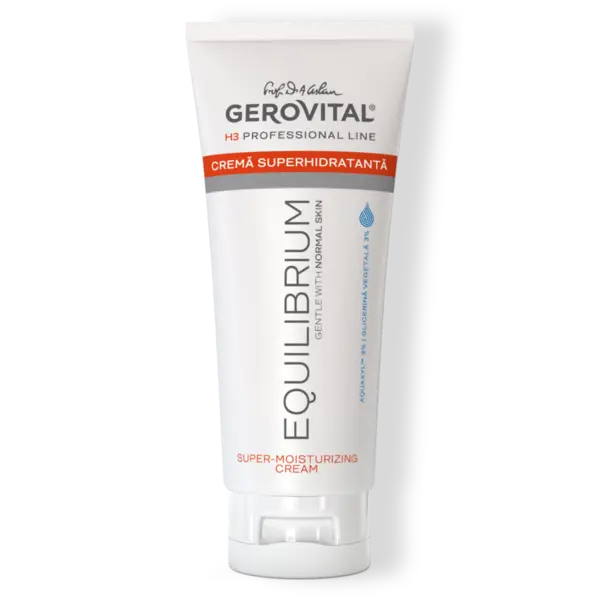 Cremă Superhidratantă Pentru Față și Decolteu Cu Aquaxyl și Glicerină, Gerovital H3 Equilibrium, 200 Ml