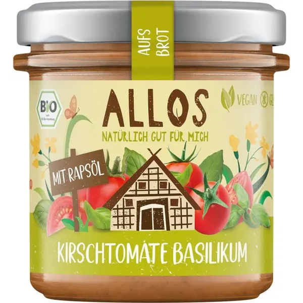 Crema tartinabila cu rosii cherry si busuioc fara gluten, eco - 140 g