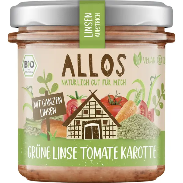 Crema tartinabila din linte verde tomate si morcovi fara gluten, eco - 140 g