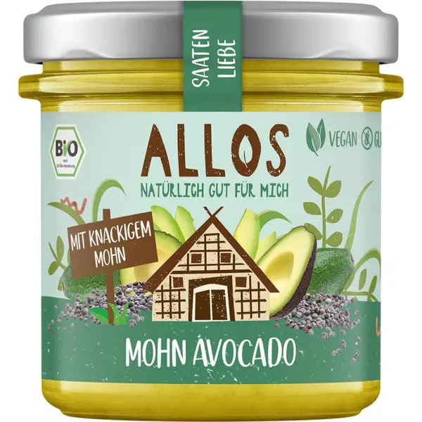 Crema tartinabila din seminte cu mac si avocado fara gluten, eco - 135 g