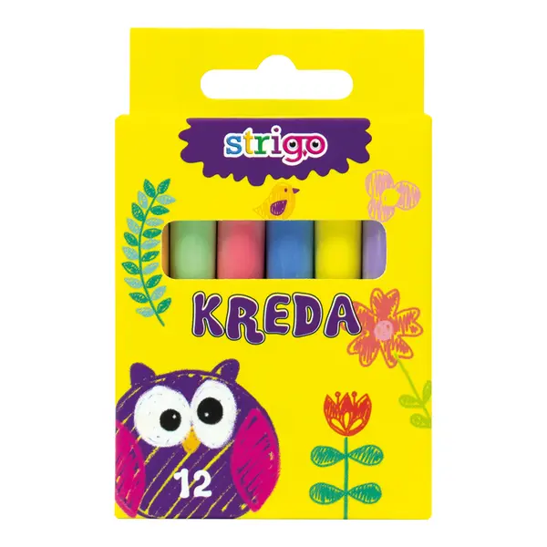 Creta colorata subtire pentru asfalt si tabla, 12 bucati set