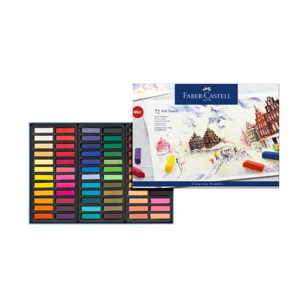 Creta uscata pastel moale color mini, 72culori/set, Faber-Castell