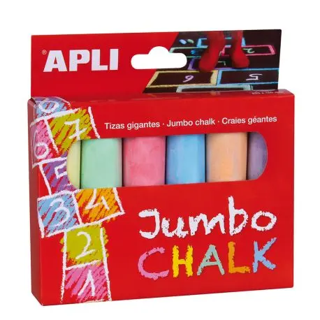 Crete colorate Gigant APLI Kids - ø 25 х 105 mm, 6 buc
