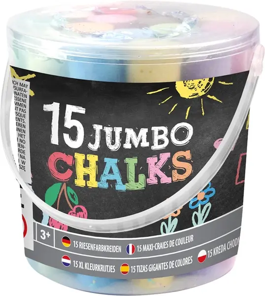Crete colorate Grafix Jumbo - 15 buc, în găletușă