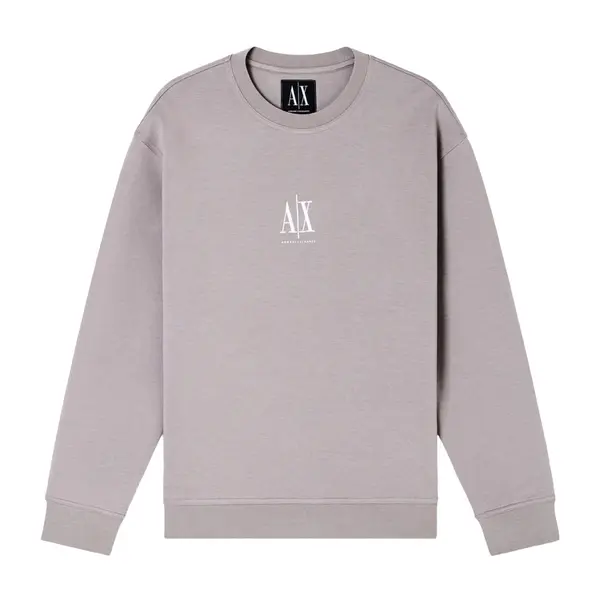 Crewneck sweatshirt with embroidered logo beige S