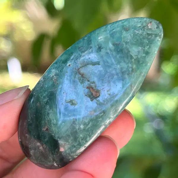 Crisopraz smarald palmstone din Zimbabwe | Model 21