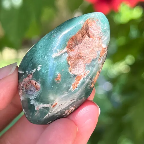 Crisopraz smarald palmstone model 11 din Zimbabwe
