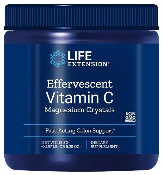 Cristale efervescente de vitamina C și magneziu, 180 g, Life Extension