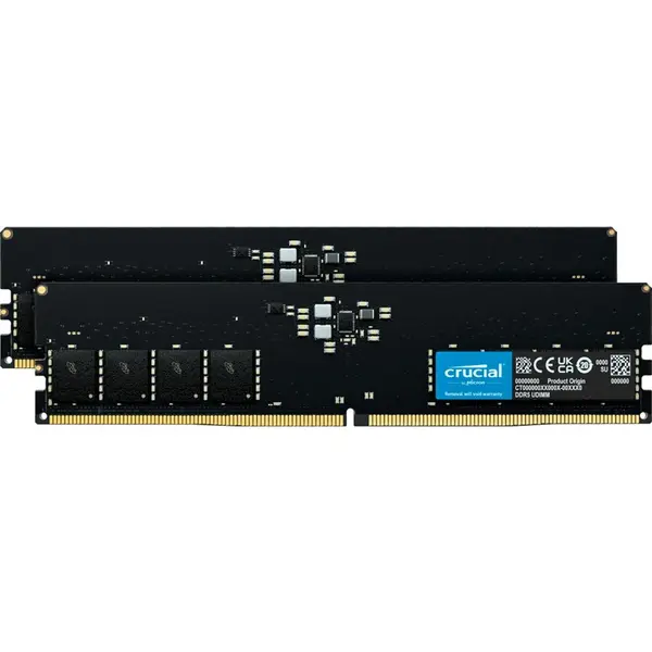 CRUCIAL Kit dual memorie RAM Crucial UDIMM, Capacitate 64GB DDR5 (2x 32 GB), Frecventa 5600, CL - 46, Negru