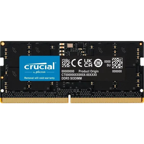 CRUCIAL Memorie notebook Crucial, Capacitate 64GB, DDR5, Frecventa 5600MHz, CL46, 1.1V, Negru, CT64G56C46S5