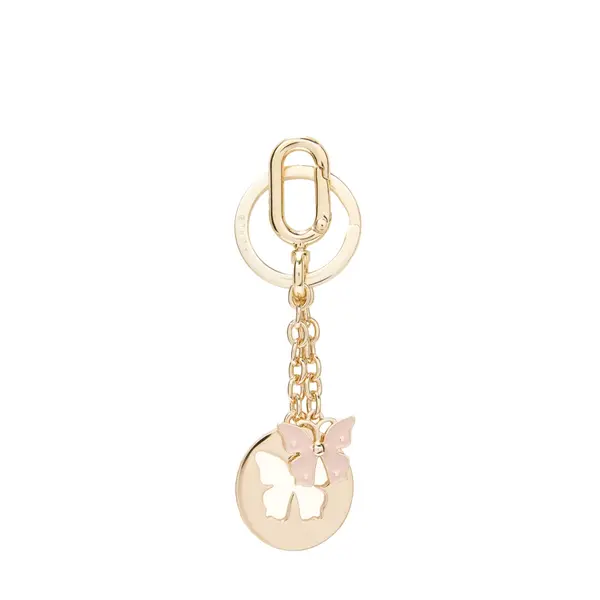Crystal keyring butterfly dusty pink