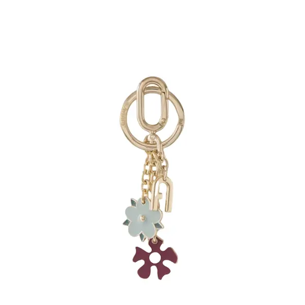Crystal keyring flowers nebbia gray + rododendro