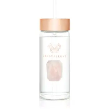 Crystallove Amethyst Straw Water Bottle sticlă pentru apă cu pai