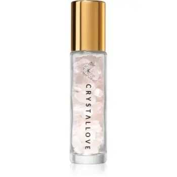 Crystallove Rose Quartz Oil Bottle roll-on cu cristale
