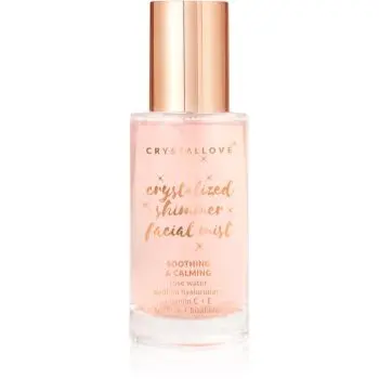 Crystallove Rose Quartz Shimmer Facial Mist lotiune pentru fata pentru o piele mai luminoasa