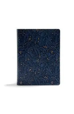 CSB Study Bible, Navy Leathertouch: Red Letter, Study Notes and Commentary, Illustrations, Ribbon Marker, Sewn Binding, Easy-To-Read Bible Serif Type - Csb Bibles By Holman