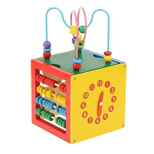 Cub educativ Montessori 5 in 1 cu activitati motrice pentru copii 1-3 ani