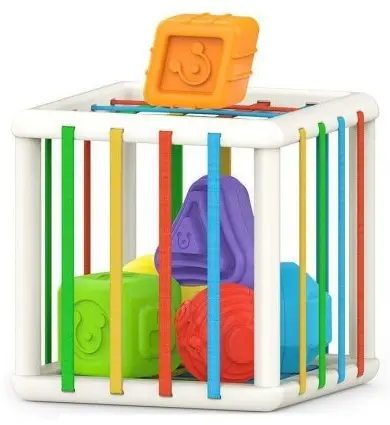Cub educativ pentru sortare Raya Toys - Cub cu forme geometrice