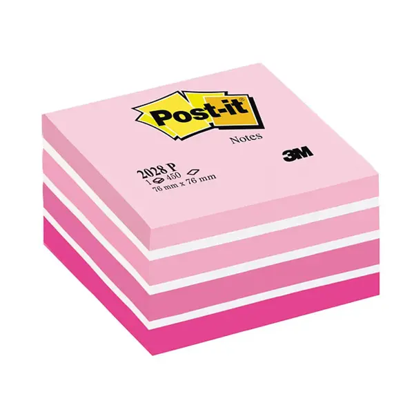Cub notite adezive Post-it ® Aquarelle 76mm x 76mm 450 file/bucata Notite adezive Post-It Aquarelle 450 file roz