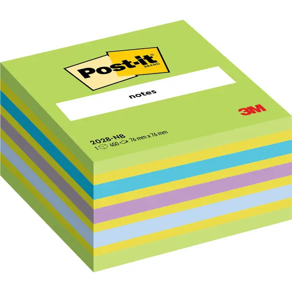 Cub notite adezive Post-it ® Lollipop culori neon 76 mm x 76mm 450 file/bucata Notite adezive Cub 3M Post-it Lolipop 450 file culori neon