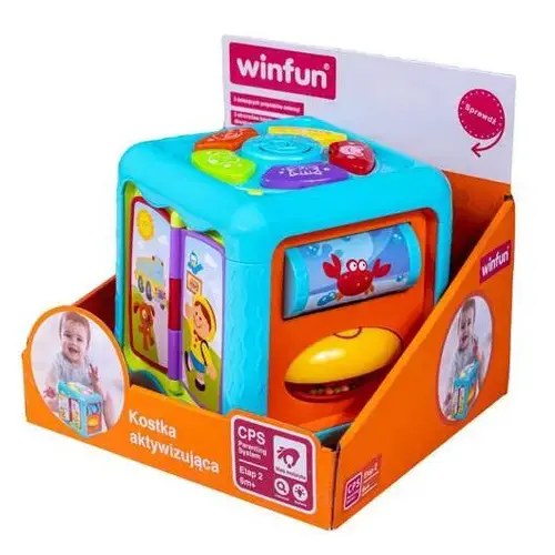 Cub senzorial Smily Play, Lumini si Sunete, Multicolor, 20x19x18.5cm