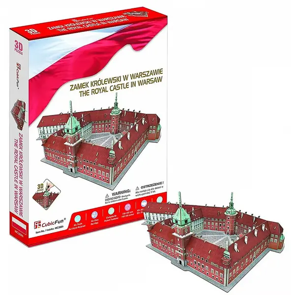 Cubic Fun Puzzle 3D Cubic Fun Royal Castle in Warsaw, 105 piese, Fara lipici