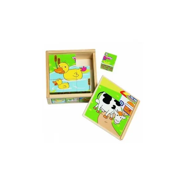 Cubulete din lemn Woody -Animalelel de la ferma