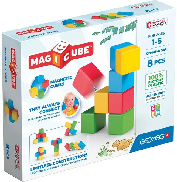 Cuburi magnetice Geomag - Magicube Creații, 8 piese
