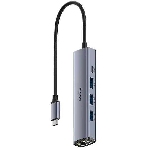Cudy Hub USB Cudy UH605, 5-in-1, Cablu 25 cm, Gri