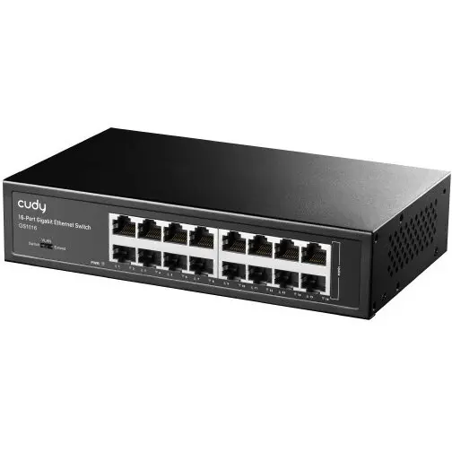 Cudy Switch Cudy GS1016E Gestionat L2, 16 Porturi Gigabit (1Gbps), Negru