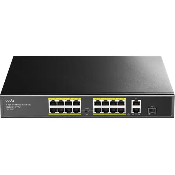 Cudy Switch FS1018PS1, Cudy, 16 porturi, 200W, Negru