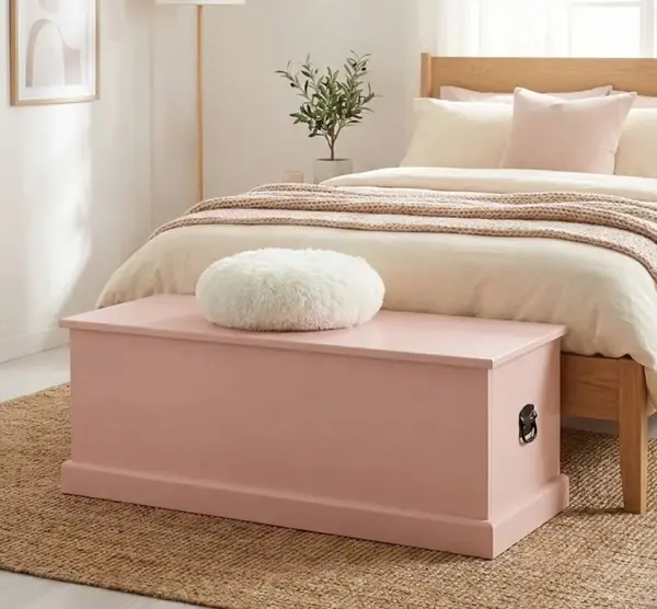 Cufar 120x45x45cm cu finisaj Misty Rose