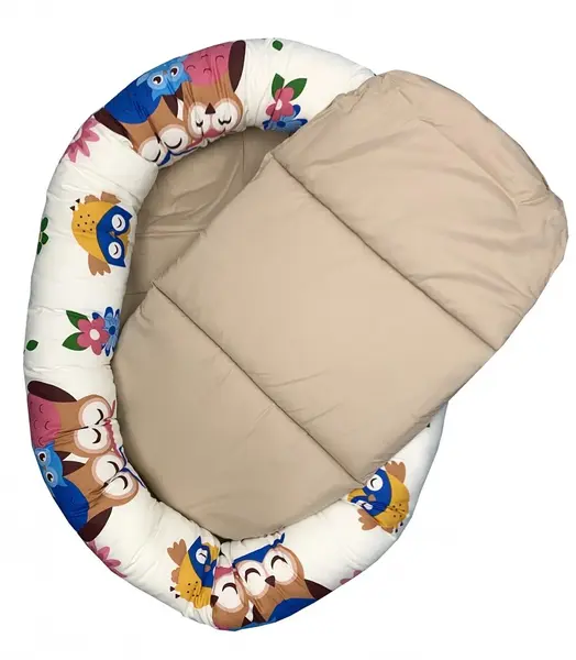 Cuib Baby Nest cu salteluta detasabila Bufnite cu maro
