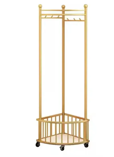 Cuier de colt cu roti impotriva peretelui metalic AURIU 51X34X160