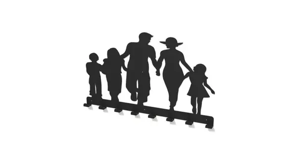 Cuier metalic FAMILIE -model 4005 Negru