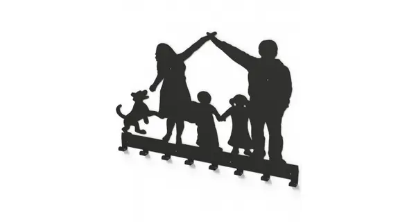 Cuier metalic FAMILIE OCROTITOARE -model 3018 Negru